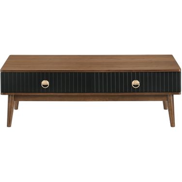 Amigo Black Veneer and Walnut Wood Coffee Table