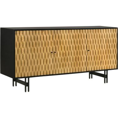 Aminah 3-door Wooden Accent Cabinet Natural and Black