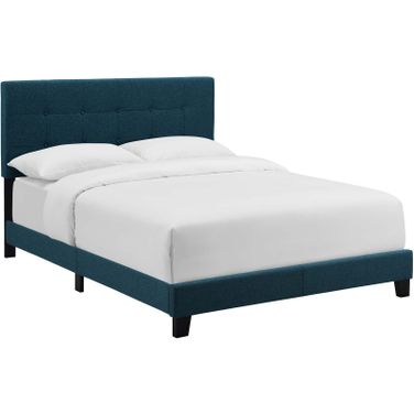 Amira Azure Full Upholstered Fabric Bed