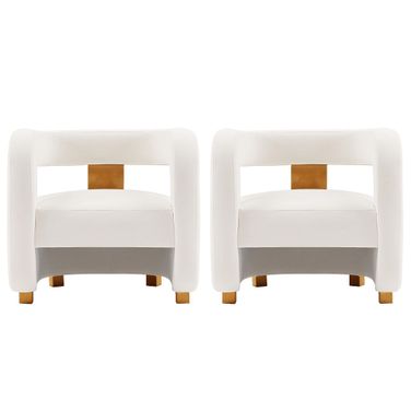 Amirah Accent Chair Set of 2 In White