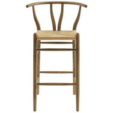 Amish Wood Bar Stool In Weathered Gray and Teak