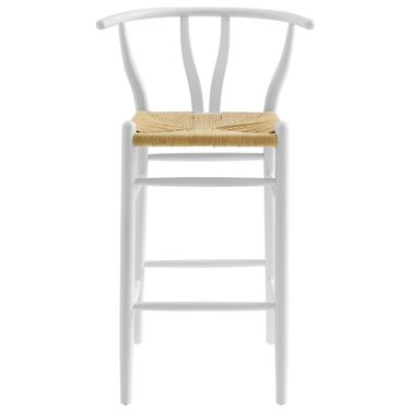 Amish Wood Bar Stool In White