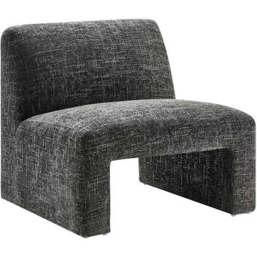 Amita Chenille Upholstered Accent Chair In Carbon