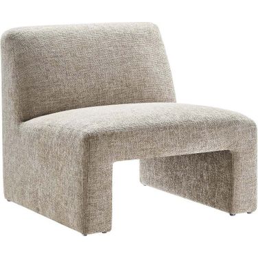 Amita Chenille Upholstered Accent Chair In Khaki
