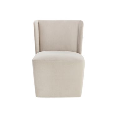 Amita Wheeled Dining Chair In Prosecco