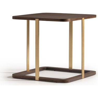 Amora Side Table In Eggshell Walnut