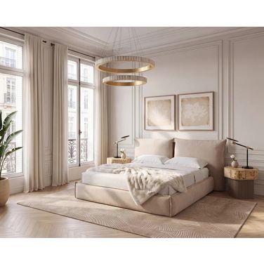 Amoris Platform Bedroom Set In Danny Cream