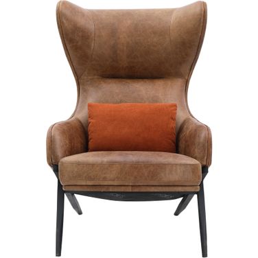 Amos Cappuccino Leather Accent Chair