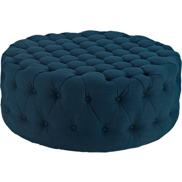 Amour Azure Upholstered Fabric Ottoman