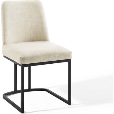 Amplify Sled Base Upholstered Fabric Dining Side Chair In White