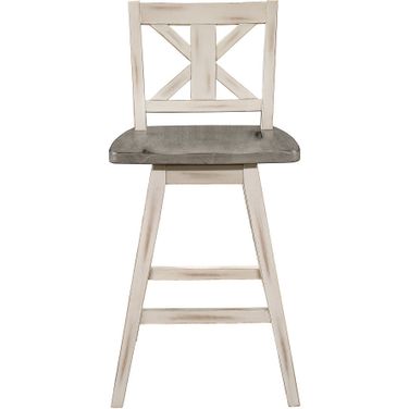 Amsonia Black Swivel Counter Height Chair Set of 2