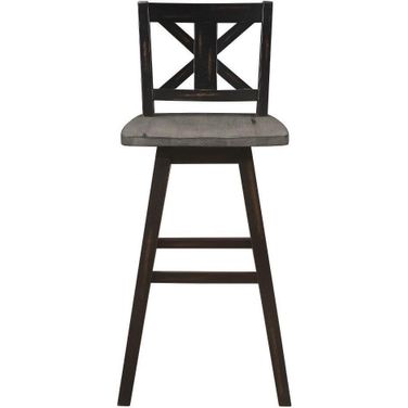 Amsonia Distressed Gray And Black Swivel Pub Height Chair Set Of 2