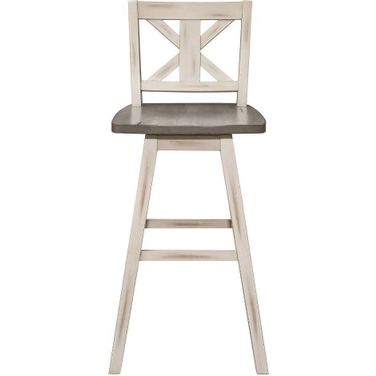 Amsonia Distressed Gray And White Swivel Pub Height Chair Set Of 2