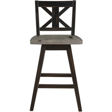 Amsonia Gray Swivel Counter Height Chair Set of 2