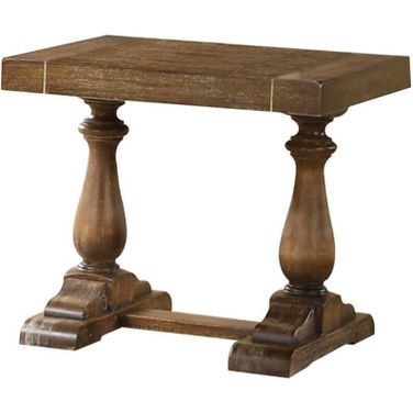 Amy 27 Inch Transitional Wood End Table In Driftwood