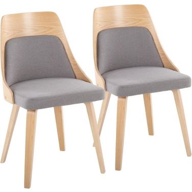 Anabelle Bent Wood Chair Set of 2 In Natural Gray