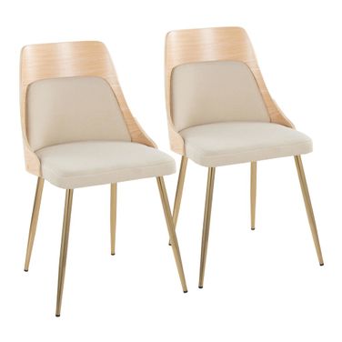 Anabelle Chair Set of 2 In Natural and Cream