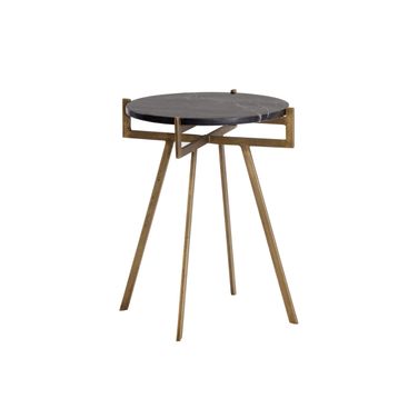 Anak Marble Look End Table In Black