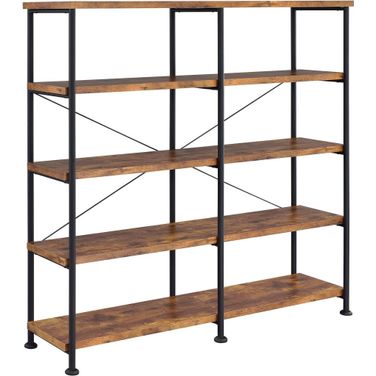Analiese 4-shelf Open Bookcase Antique Nutmeg by Coaster