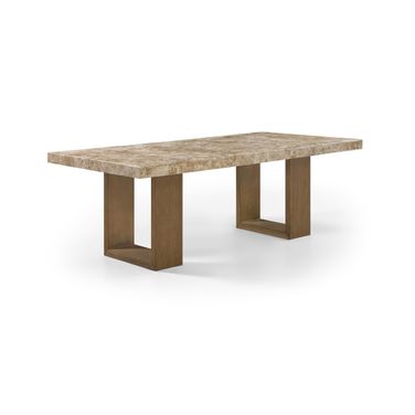 Ananda 84 Inch Marble Dining Table In Brown