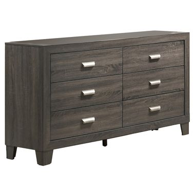 Anastasia Bedroom Dresser with 6 Drawers In Rustic Gray