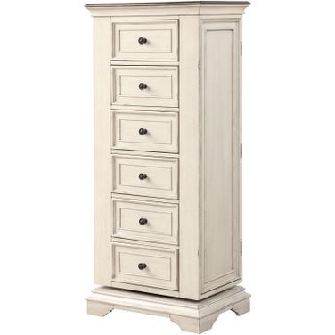 Anastasia Lingerie Swivel Chest with Mirror In Antique White