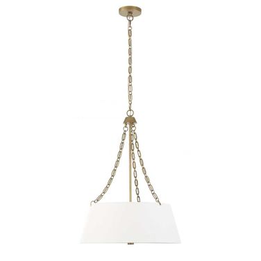 Andalucia 4 Light Drum Pendant In Gold and White