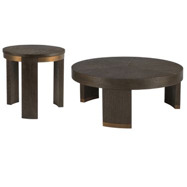 Andare Round Occasional Table Set In Brown