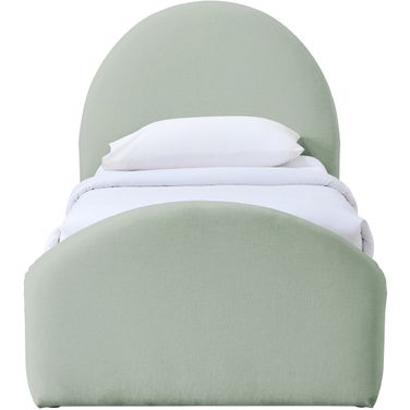 Andaz Chenille Fabric Upholstered Twin Bed In Mint