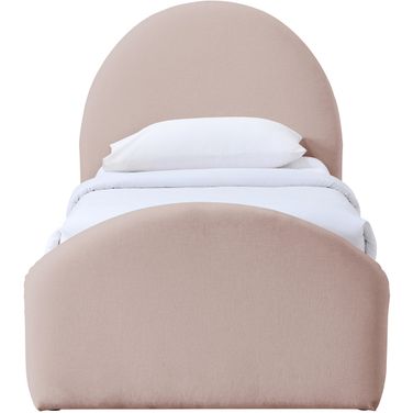 Andaz Chenille Fabric Upholstered Twin Bed In Pink