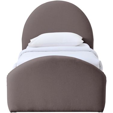 Andaz Chenille Fabric Upholstered Twin Bed In Purple