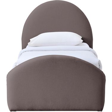 Andaz Chenille Fabric Upholstered Twin Trundle Bed In Purple