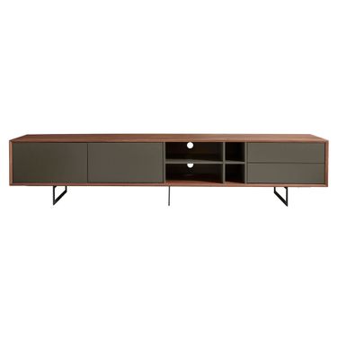 Anderson 95 Inch Media Stand In Walnut and Dark Gray
