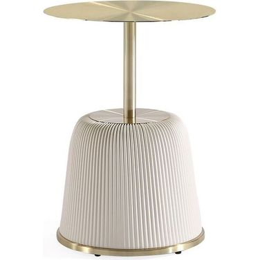 Anderson End Table In Cream and Gold