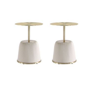 Anderson End Table Set of 2 In Cream and Gold