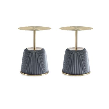 Anderson End Table Set of 2 In Grey and Gold