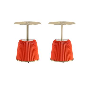 Anderson End Table Set of 2 In Orange and Gold