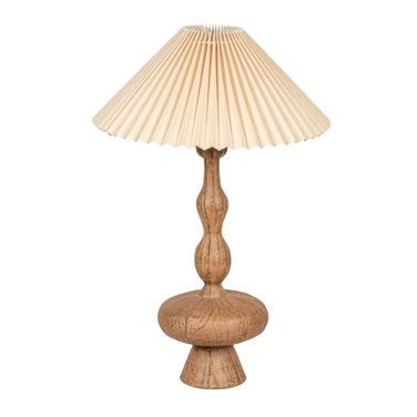 Andi Resin Lamp with Pleated Shade In Brown