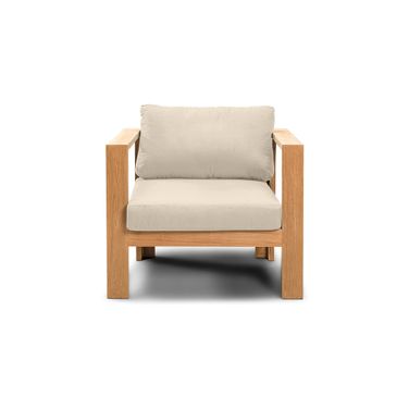 Ando Club Chair In Canvas Flax and Teak