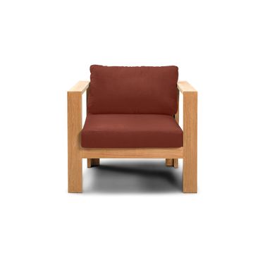 Ando Club Chair In Canvas Henna and Teak