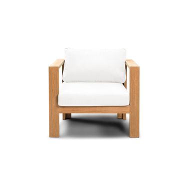 Ando Club Chair In Canvas Natural and Teak