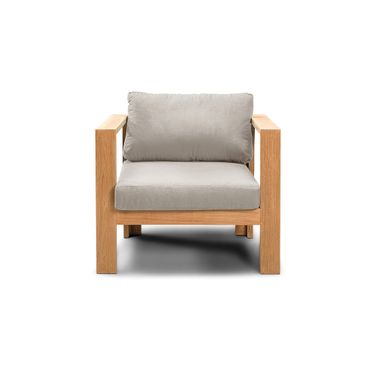 Ando Club Chair In Cast Silver and Teak