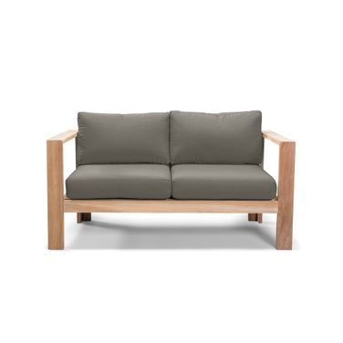 Ando Loveseat In Canvas Charcoal and Teak