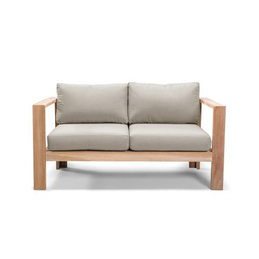 Ando Loveseat In Cast Silver and Teak