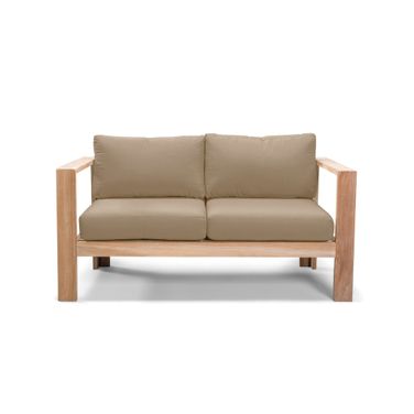 Ando Loveseat In Heather Beige and Teak