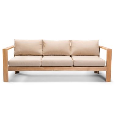 Ando Sofa In Heather Beige and Teak