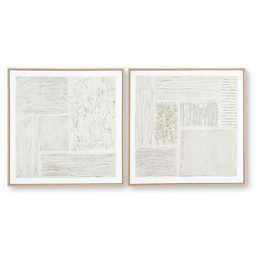 Andorfield Wall Art Set of 2 In White and Beige