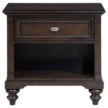 Andover 1-Drawer Nightstand Bedside Table In Dark Oak