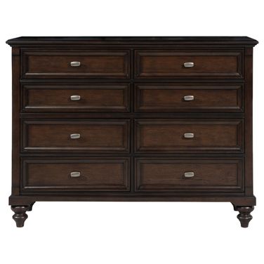 Andover 8-Drawer Dresser Cabinet In Dark Oak
