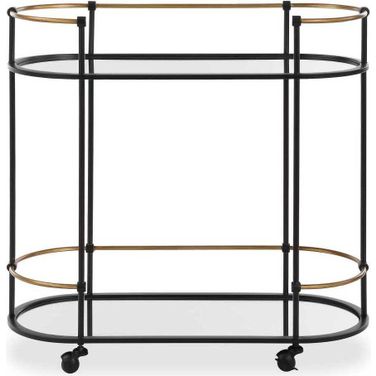 Andre Iron Bar Cart In Brass and Black